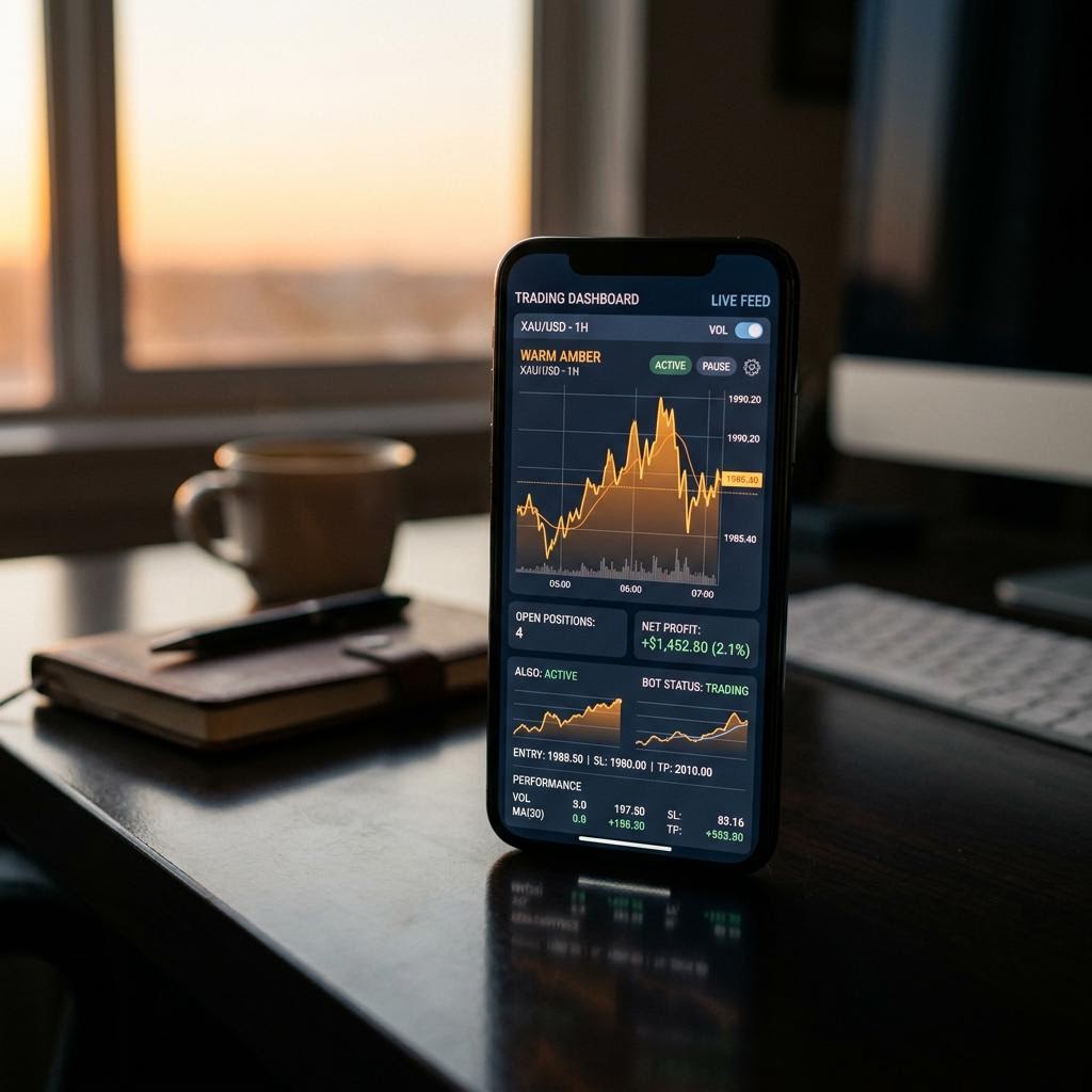 Tenardship AI crypto trading platform interface on mobile device